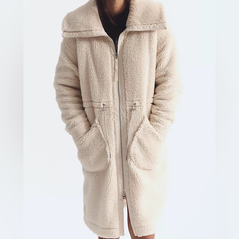 Varley Ivory Logan Sherpa Fleece Coat brand new!